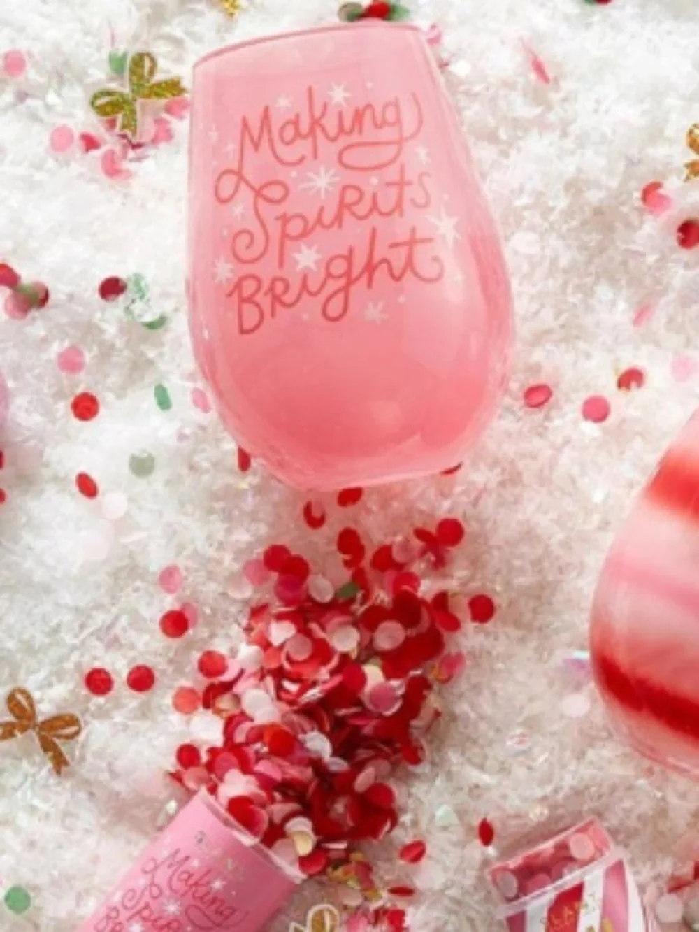 Jumbo Stemless Wine Glass - Making Spirits Bright